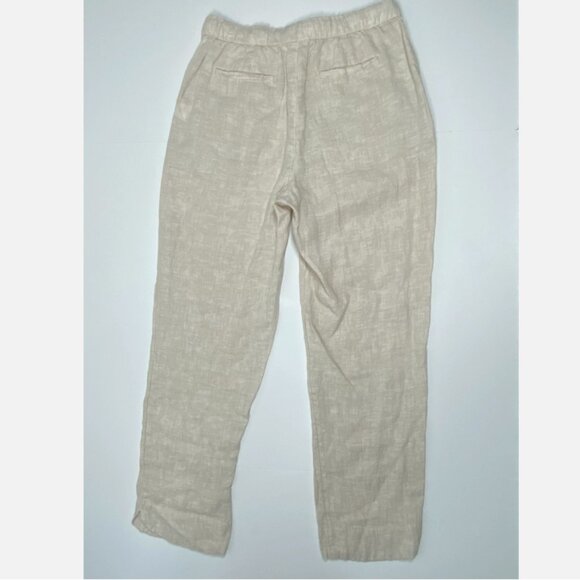 Caslon Tie Waist Taper Linen Pants - Tan Size Small - Picture 4 of 9